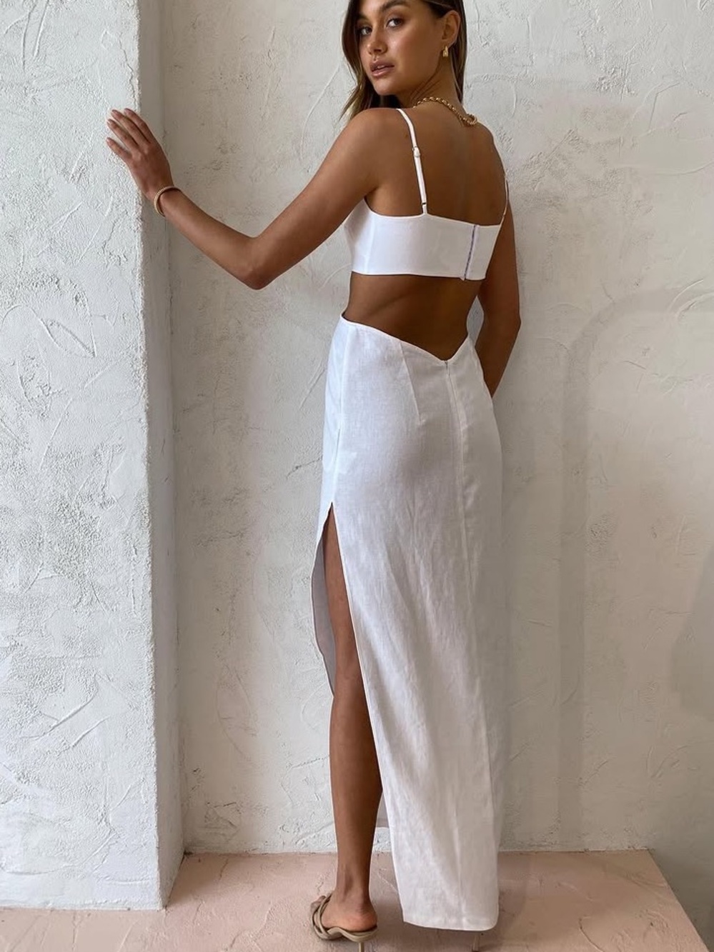NWT Rumer Avalon Ring Maxi Dress Linen size Large - Picture 2 of 9